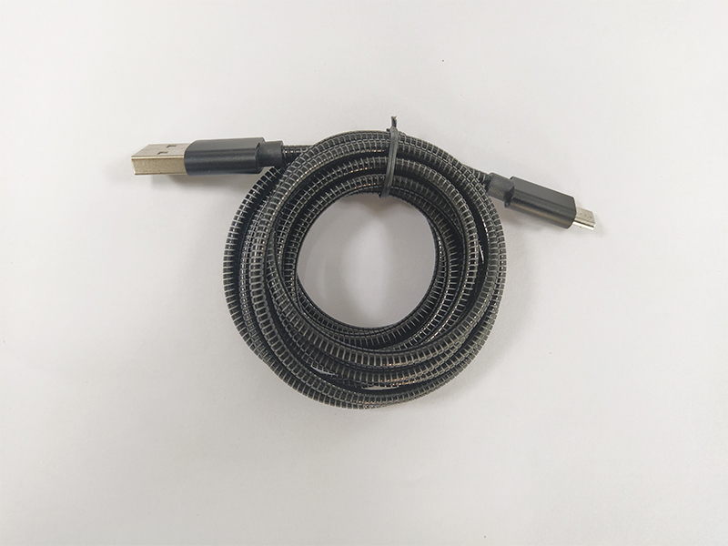 金屬軟管microUSB數(shù)據(jù)線，手機數(shù)據(jù)線定制廠家